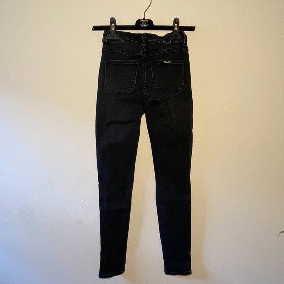 Rolla's West Coast Super Skinny Distressed Black Jeans 25 - Picture 4 of 6